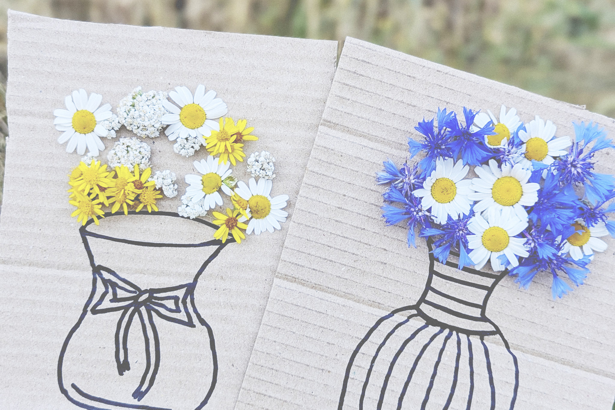 In dieser Bastelanleitung zeigen wir euch, wie ihr mit Papier, Stift und echten Blumen ein einzigartiges Bild gestaltet: Eine selbstgezeichnete Vase, die mit frischen Blüten gefüllt wird /posts/03-blumenbild/blumenbilder-titelbild.jpg